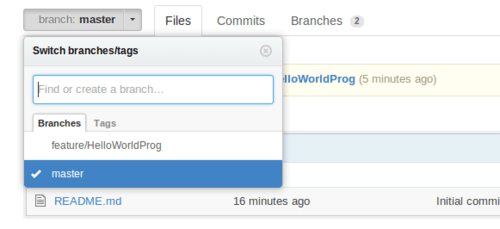 GitHub Branches Dropdown