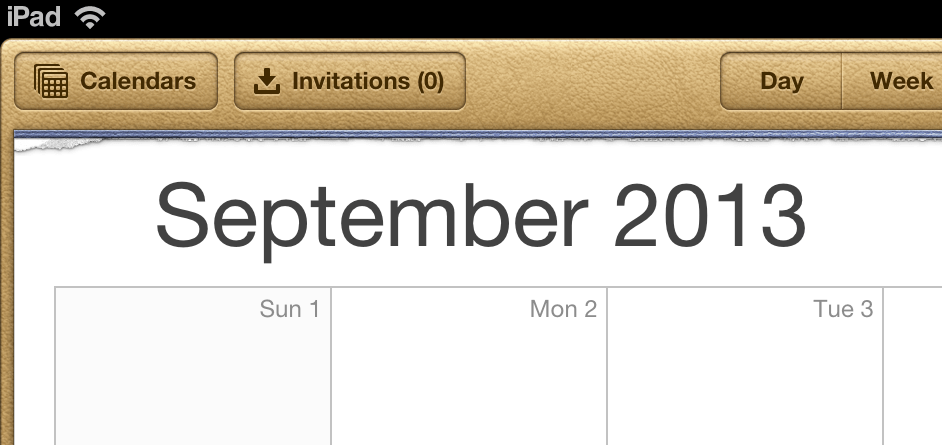 Apple Calendar app on iPad